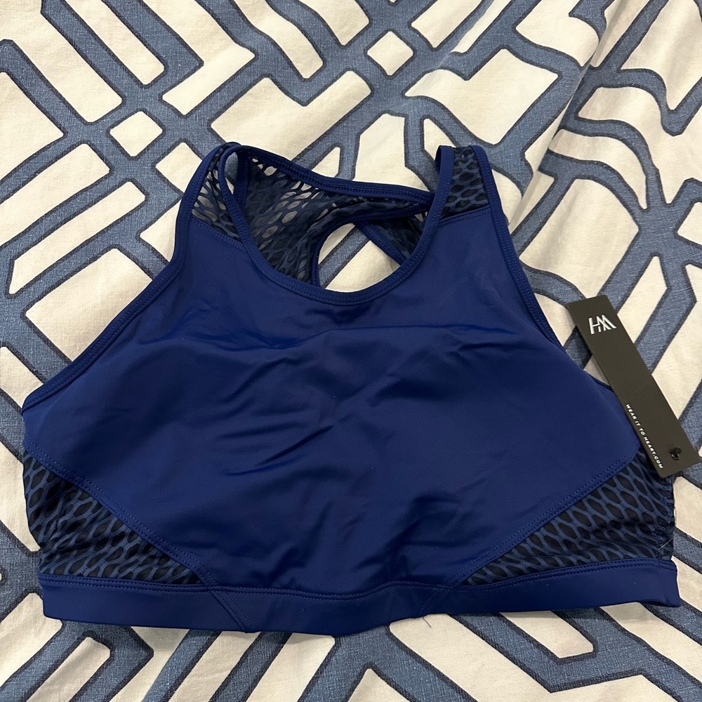 NWT WITH Wear it to Heart - Blue sports bra - xl